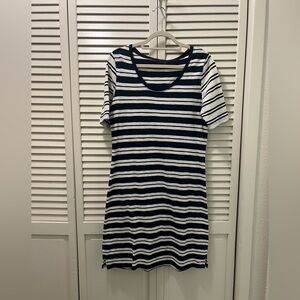 Vineyard Vines Stripe Navy Blue and White Dress 100% Cotton